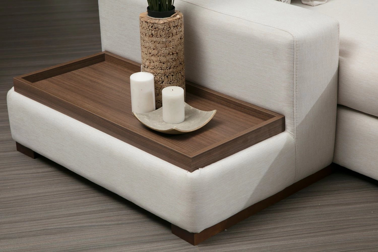 Këndare Atelier del Sofa, Loop 10, ngjyrë bezhë, këmbë druri arre, 5 pjesë