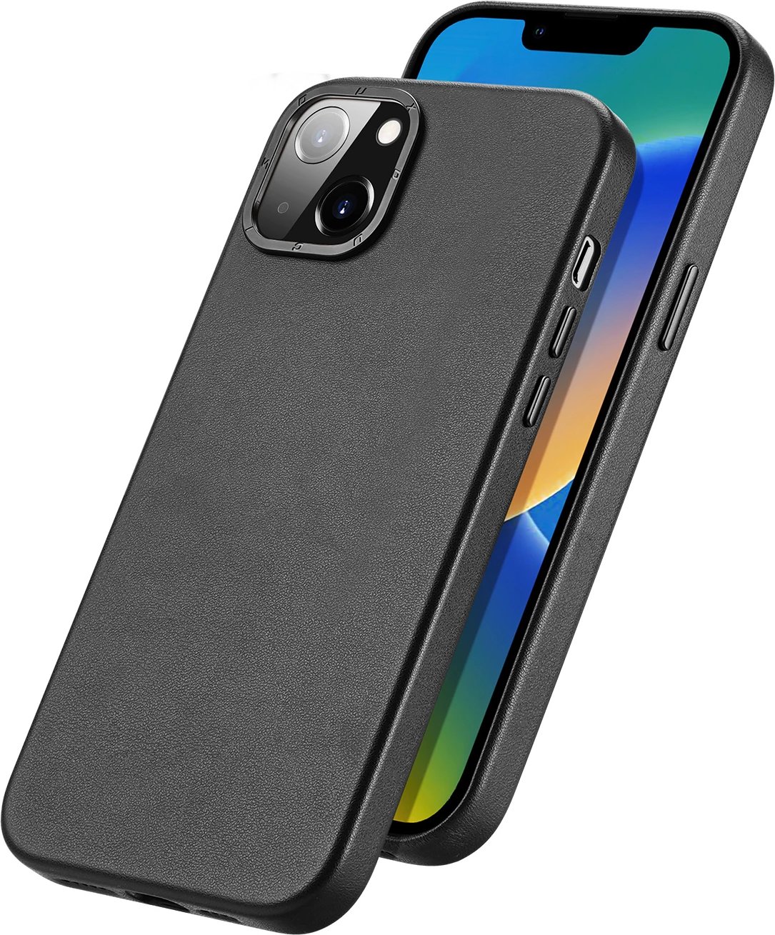 Mbështjellës Dux Ducis Grit për iPhone 14 Plus, lëkurë ekologjike, MagSafe, zi