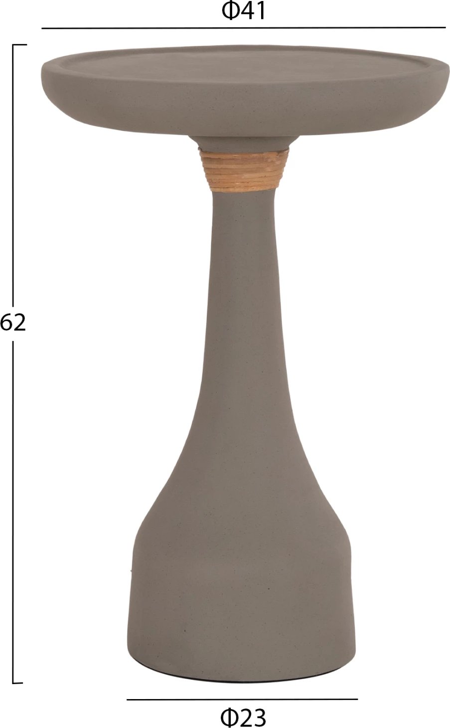 Tavolinë anësore e lartë TORG, rrethore, çimento fiber, ngjyrë gri, FH18170.03, Φ41x62H cm