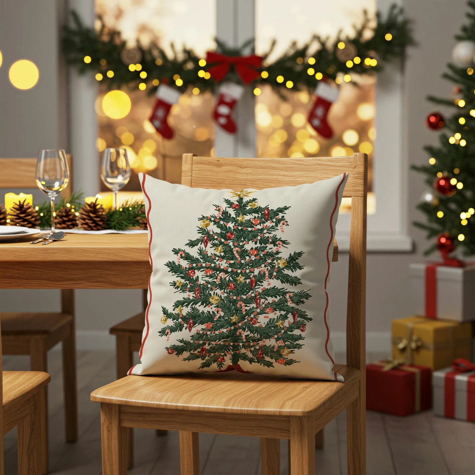 Set mbulesash jastëku (2 copë), motive festive, Evila Originals, PLW-NWYR26 - 5