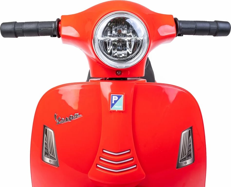Motoçikletë elektrike fëmijësh, Baby Mix, Vespa, 6V 4.5Ah 30W, kapacitet 25 kg, me rrota anësore, e kuqe