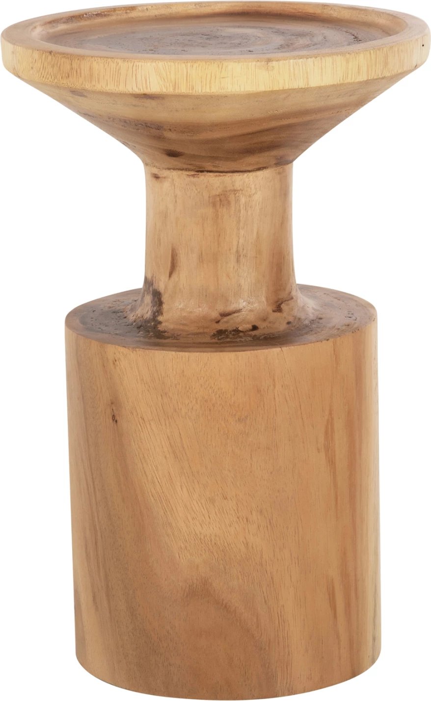 Tavolinë anësore BERMAL, dru SUAR, natyrale, Φ30x46H cm