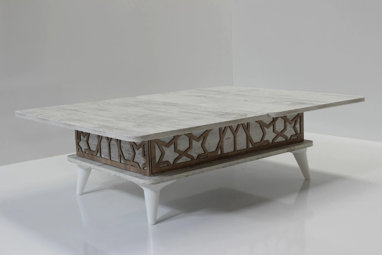 Tavolinë kafeje Skye Decor, ngjyrë e bardhë antike, Ada