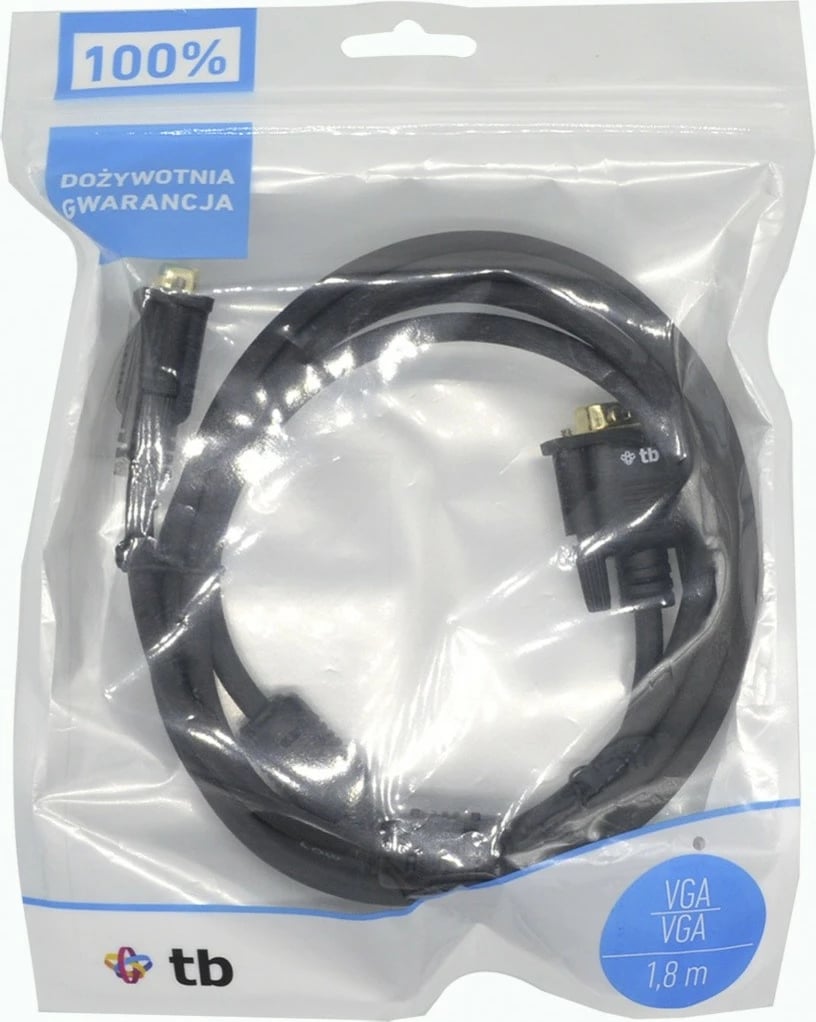 Kabllo VGA TB AKTBXVGAMMG180B, 1.8 m, e zezë