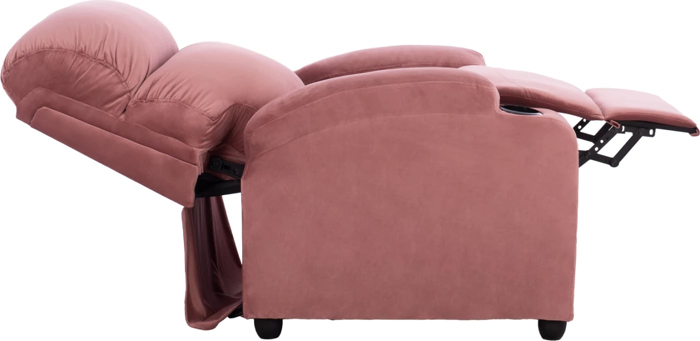 Karrige relaksuese FH0122.12, kadife rozë e pluhurosur, mekanizëm shtrirjeje, 80x95x103