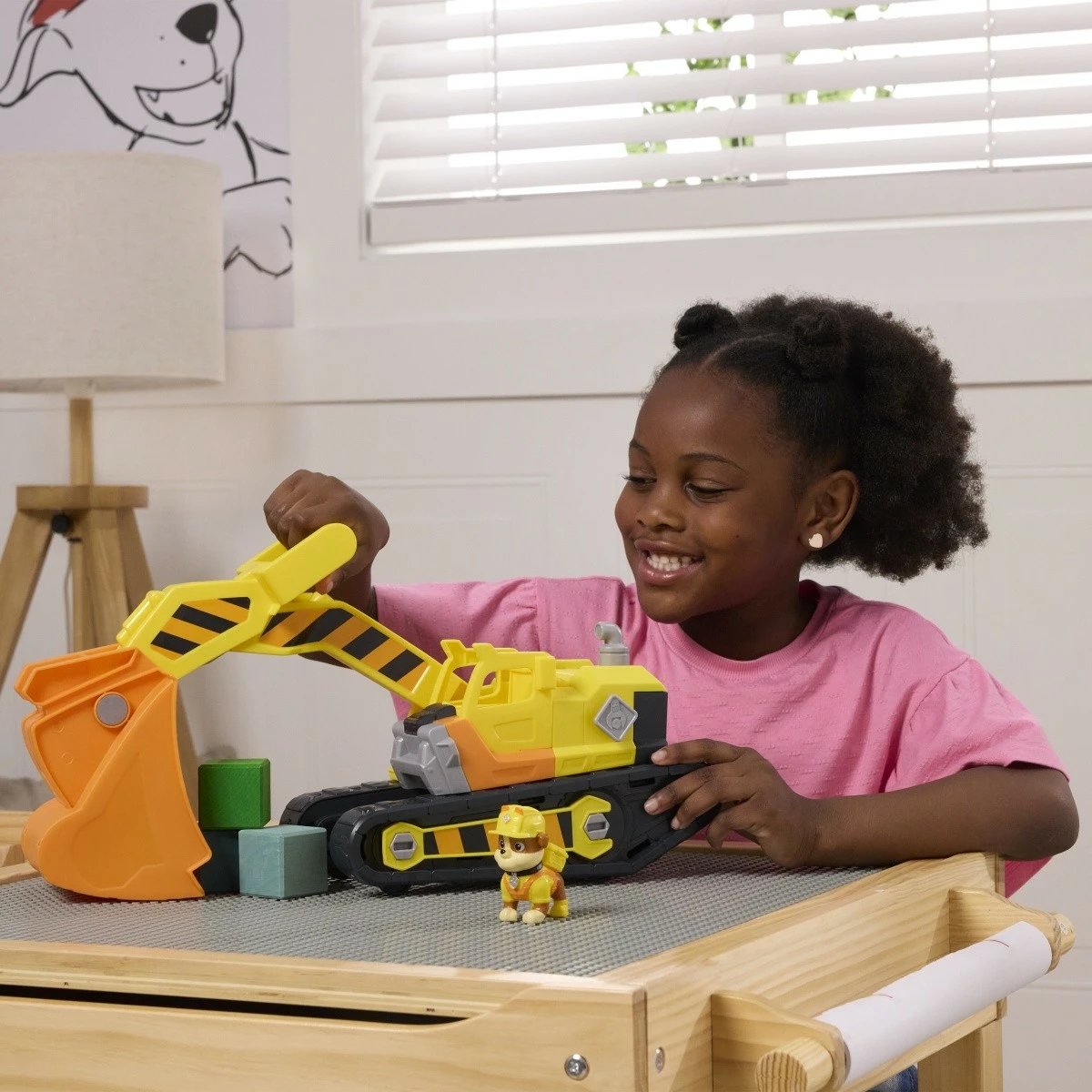 Lodër buldozer Spin Master Rubble & Crew 6073297 me vegla, Verdhë/Portokalli
