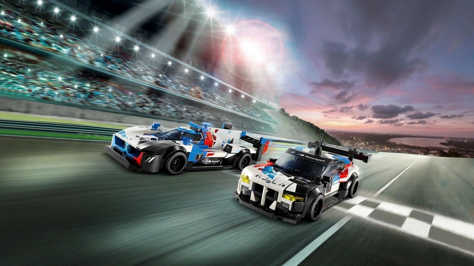 Set ndërtimi LEGO Speed Champions, BMW M4 GT3 & BMW M Hybrid V8, 676 pjesë