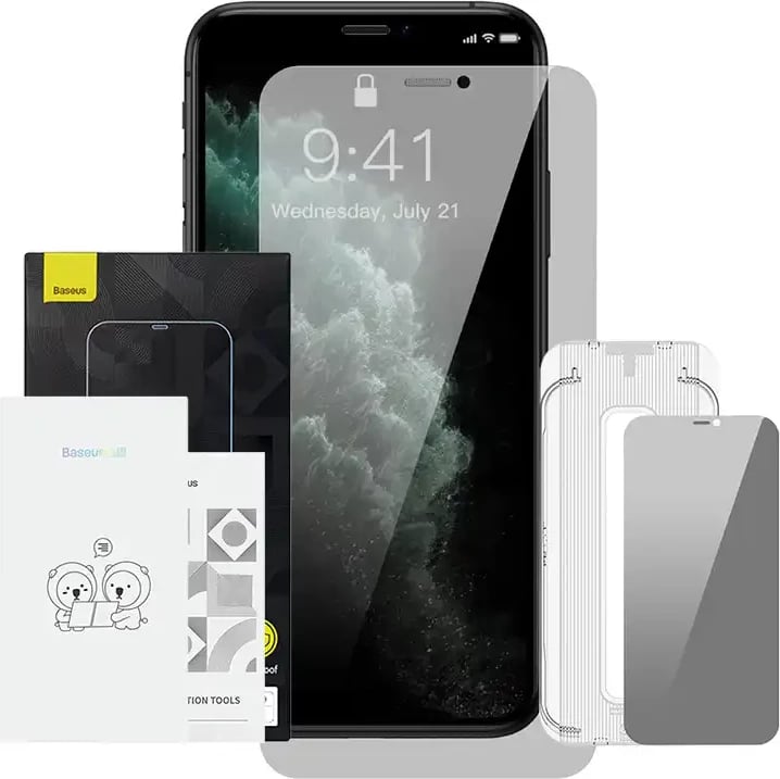 Xham i temperuar Baseus Crystal Privacy Protection 0.3mm për iPhone X/XS, Transparent