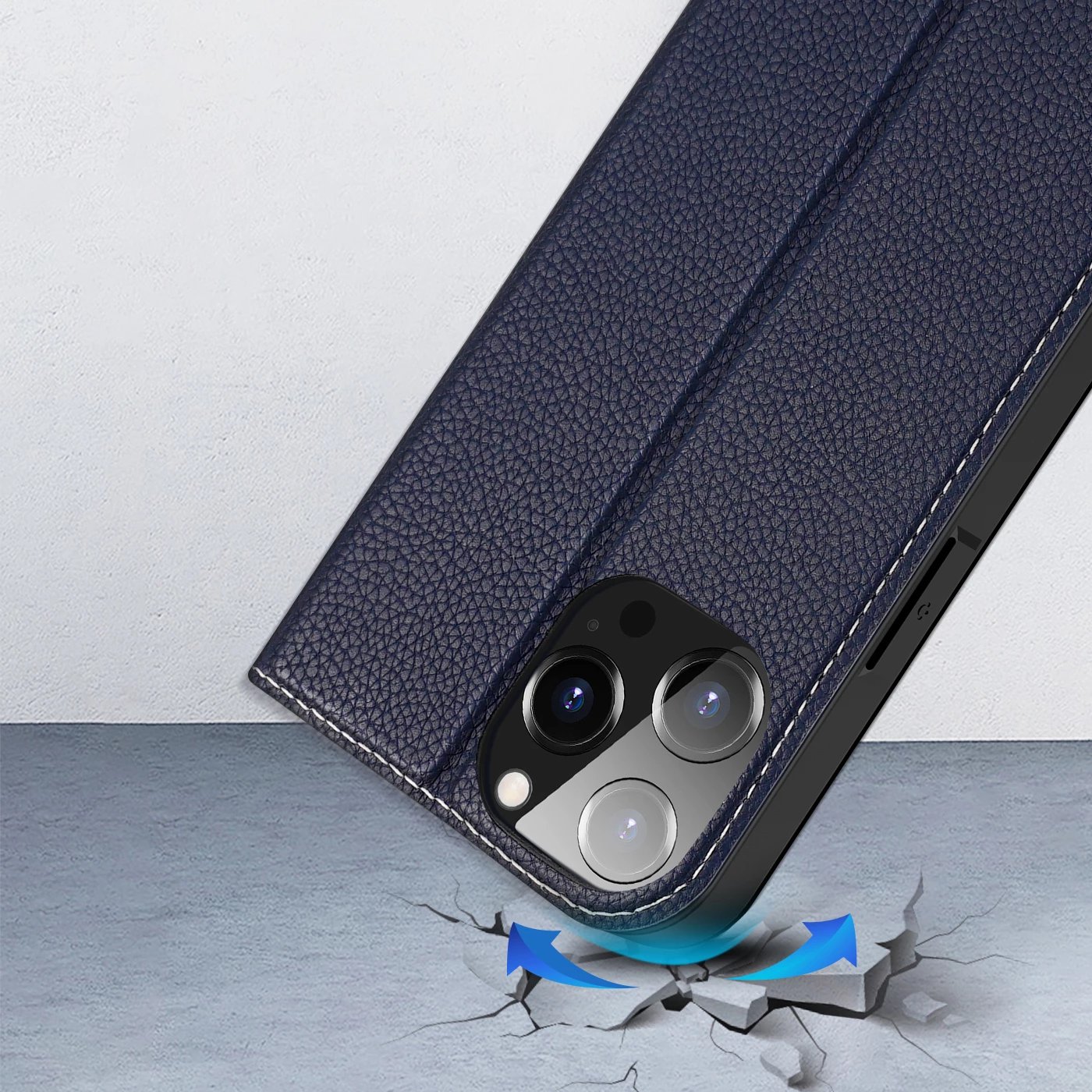 Mbështjellës Dux Ducis Skin X2 për iPhone 14 Pro Max, me kapak magnetik, Blu