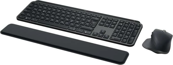 Set tastierë + maus, Logitech, MX Keys Combo for Business Gen 2 (920-010926), wireless Bluetooth/Logi Bolt, layout DE, drita prapa, DPI deri 8000, e zezë, me mbështetëse për kyçe