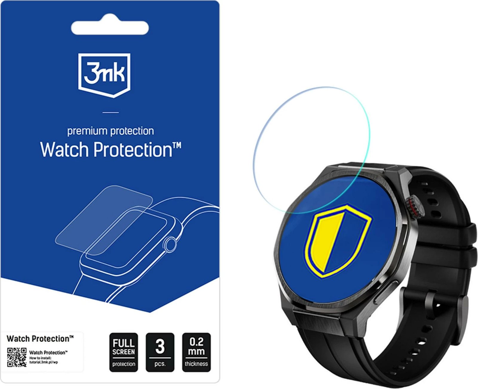 Xham mbrojtës për smartwatch 3mk Protection FlexibleGlass për Honor Watch 5 Ultra, 3 copë