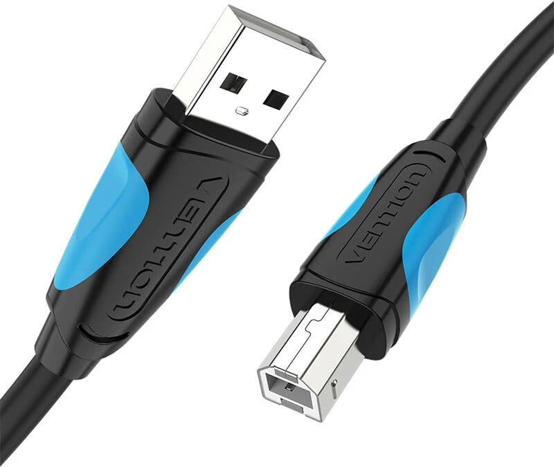 Kabllo USB 2.0 Vention VAS-A16-B100, USB-A në USB-B, 1m, e zezë
