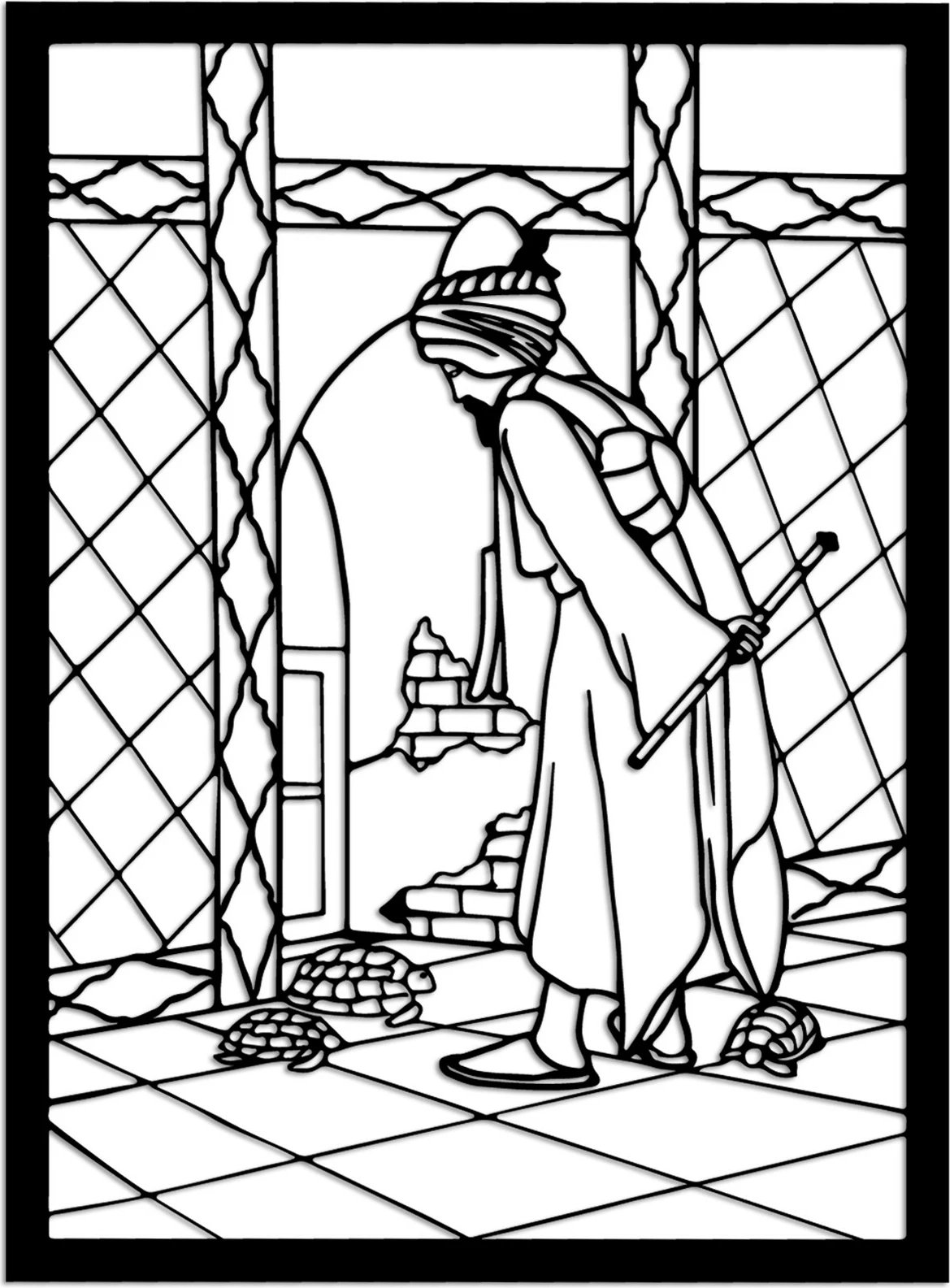 Aksesor dekorativ metalik për mur, Wallity, Osmanhamdı, ngjyrë e zezë, 41x56cm