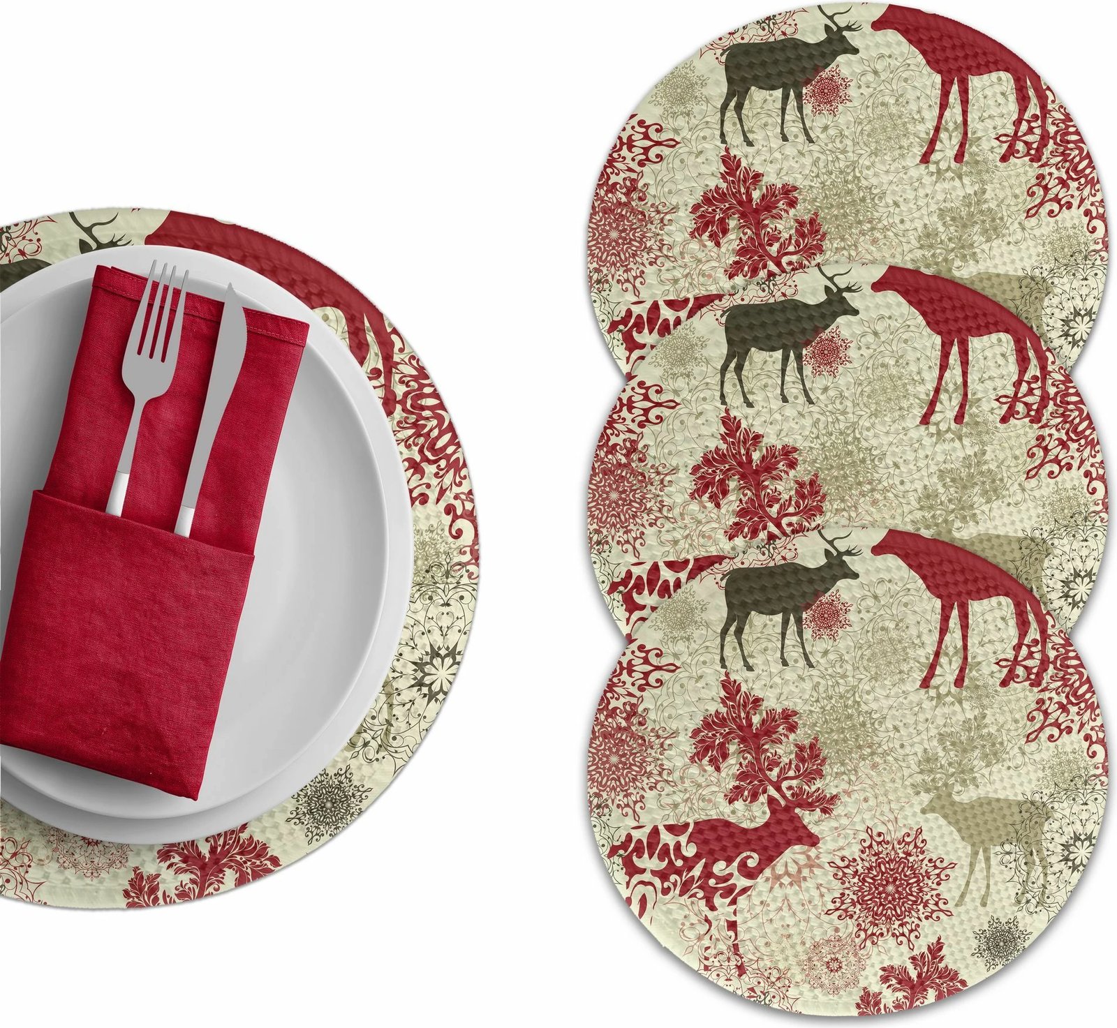 Set nënshtruesish tavoline Hermia Concept, shumëngjyrësh, 4 copë, 37cm