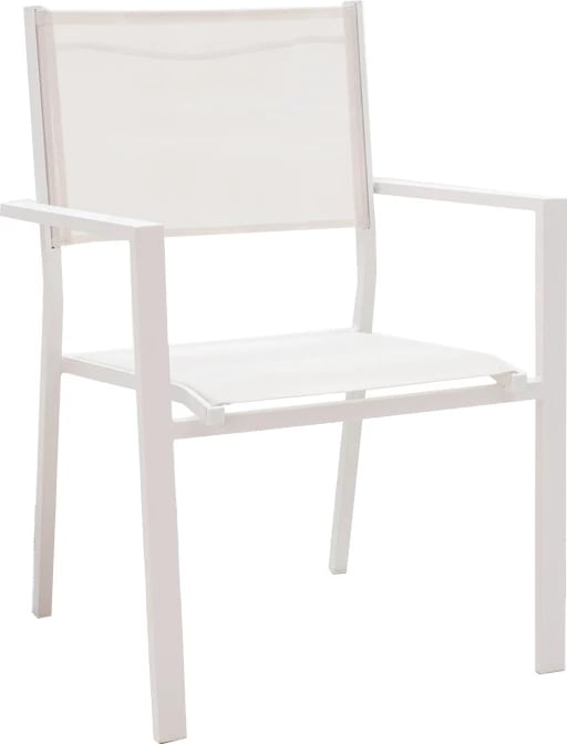 Set tavoline me karrige Kliton-Moly, alumini, ngjyrë e bardhë, 150x80x74cm