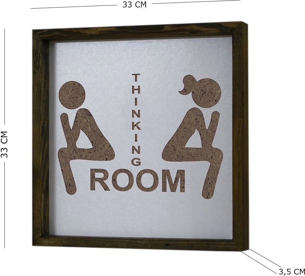 Pikturë dekorative me kornizë MDF, Wallity, KZM030, kafe dhe e bardhë, 34x34cm