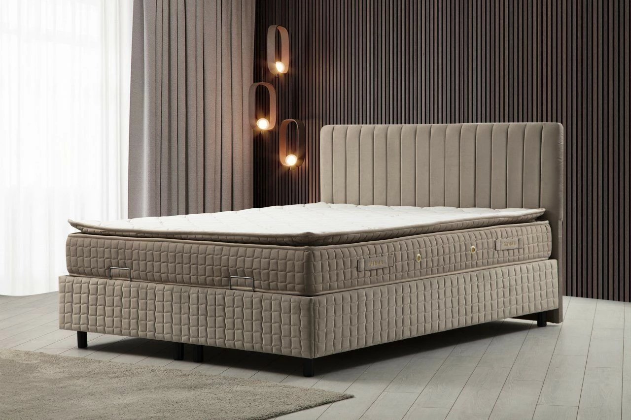 Set dyshek dopio, bazë dhe shtrat, Skye Decor, ngjyrë kafe, 150x200 v2