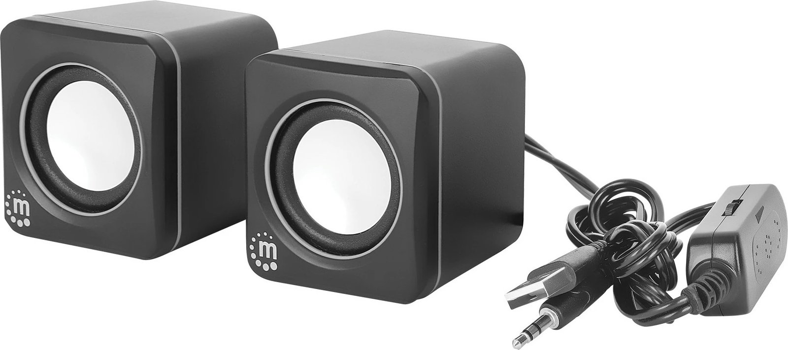 Boksa Manhattan 2600 Series, stereo, USB, 2x3W, për PC/Laptop, zi/gri