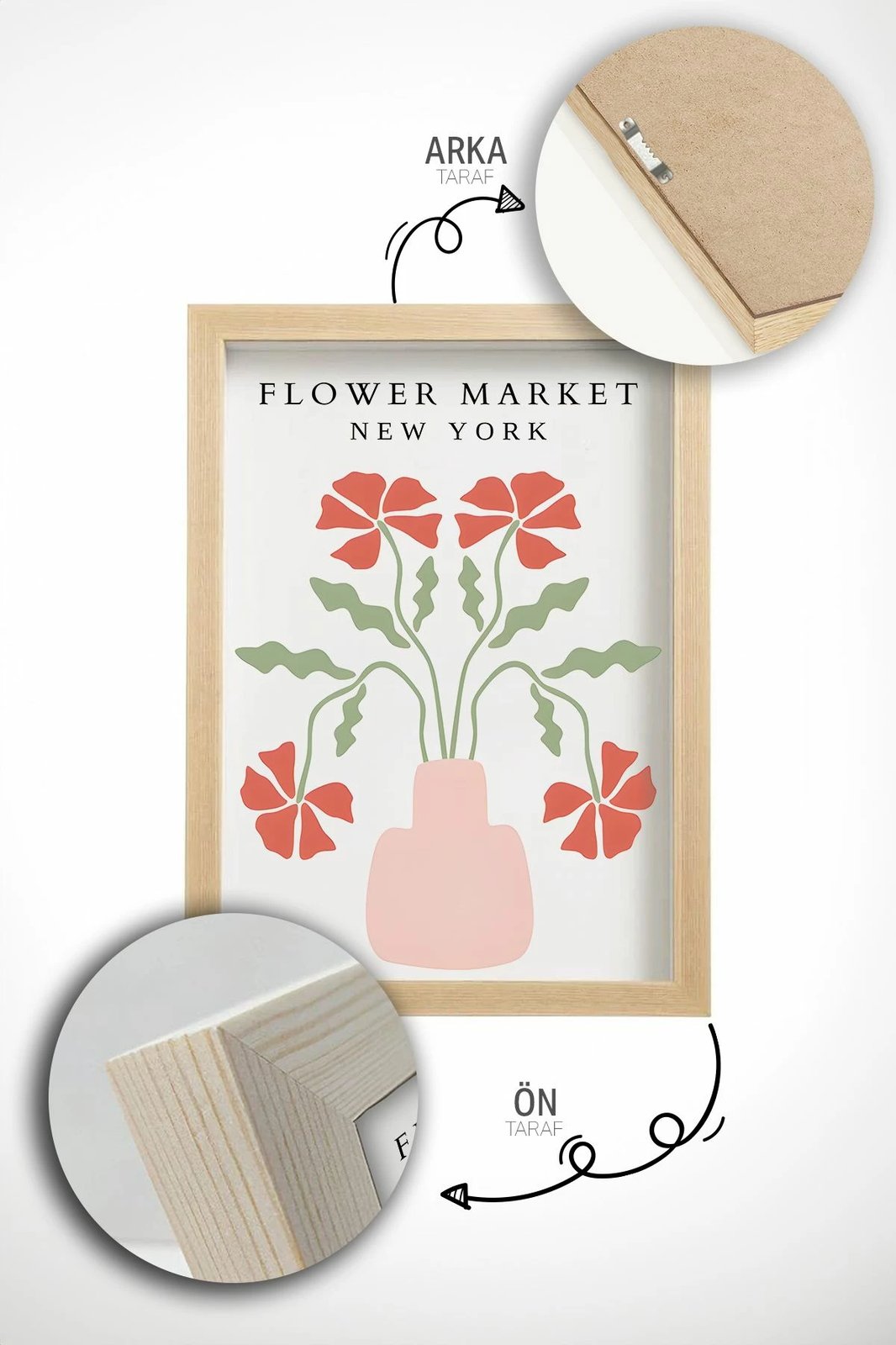 Set pikturash dekorative me kornizë, 3 copë, Wallity, Artvmodel27-Ahsap