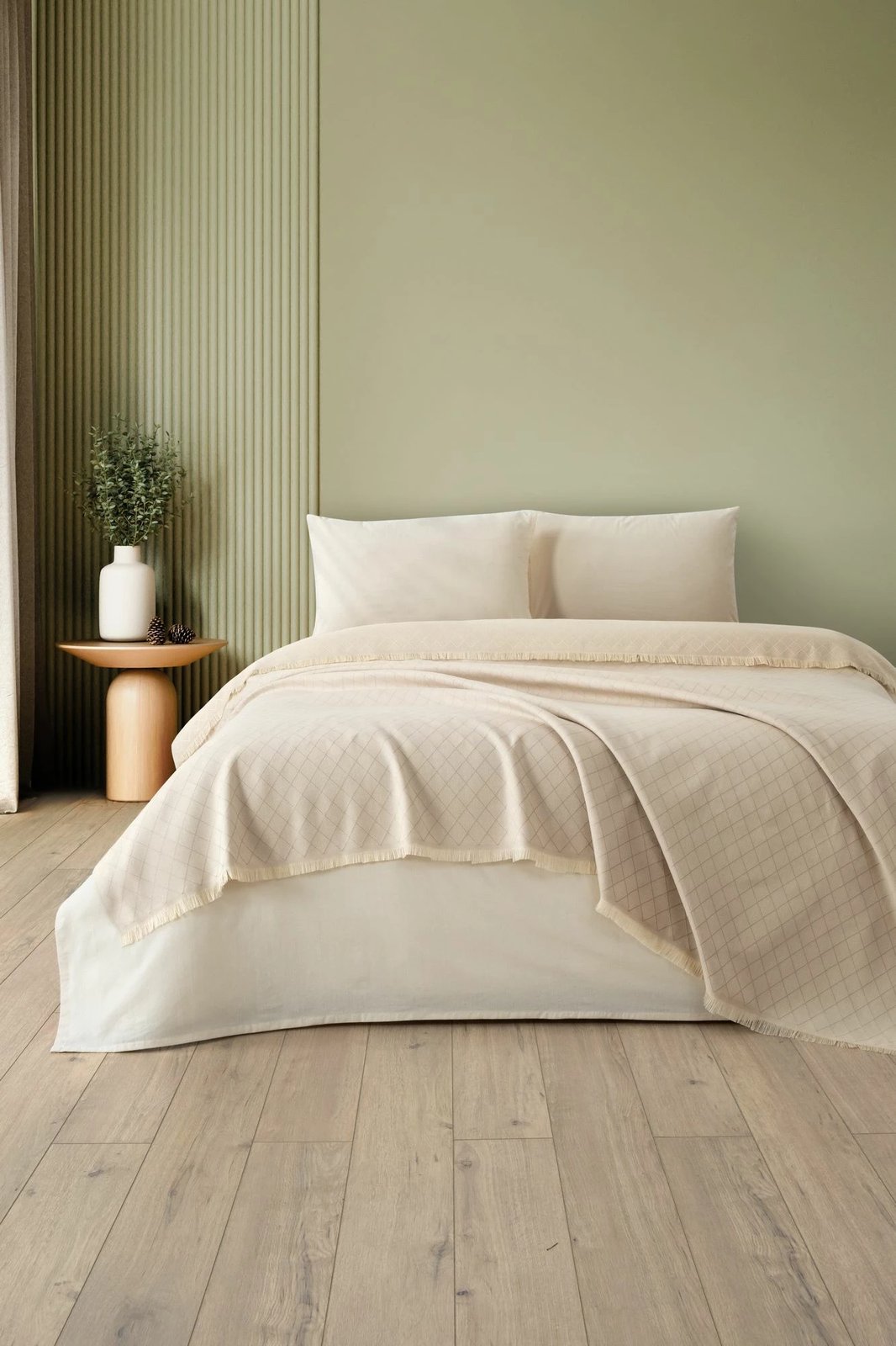 Set mbulesë për shtrat dopio, ngjyrë bezhë, L'essentiel, 210x230cm