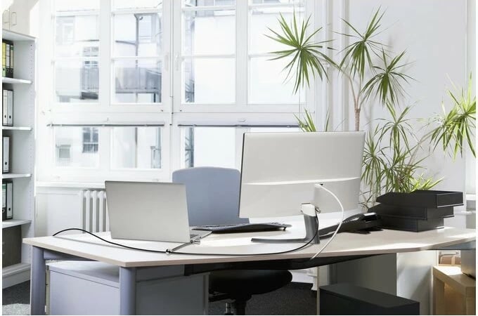 Kabëll sigurie Kensington Universal 3-in-1 me çelës, dy koka, karbon çelik, silver