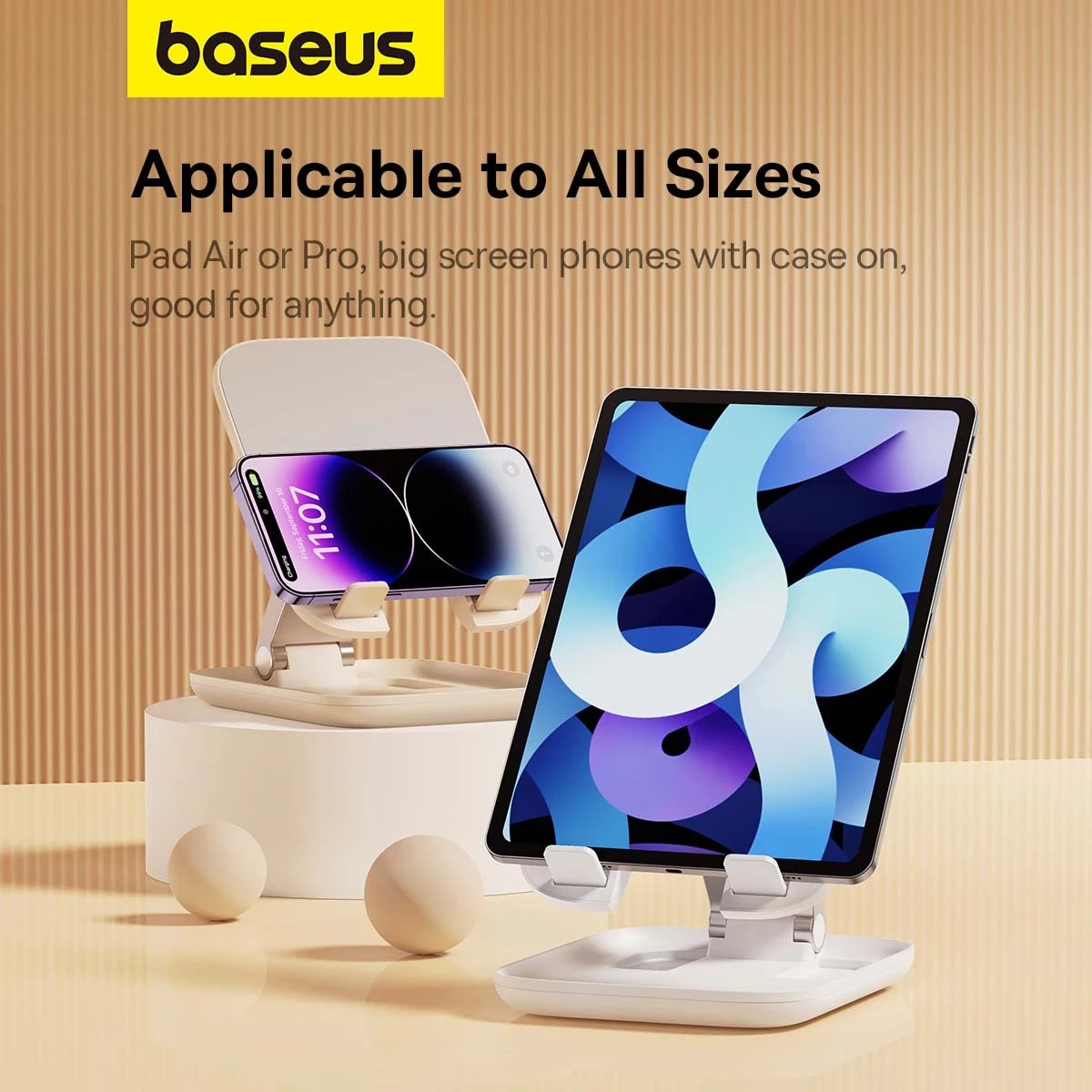Mbajtëse tabletë Baseus BS-HP009 Seashell Series, e palosshme, e bardhë