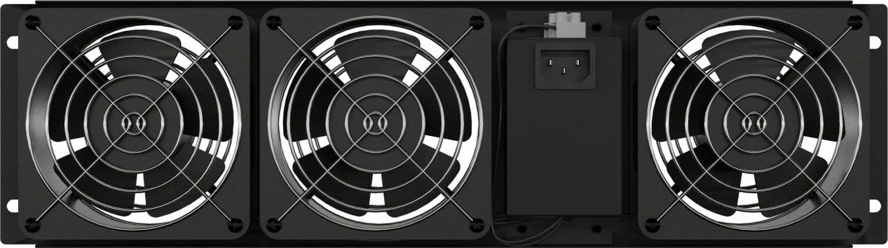 panel ventilimi vertikal rack 19" 3U, Lanberg AK-1506-B, 3 fansa, AC 230V, kabllo 2 m, e zezë RAL 9004