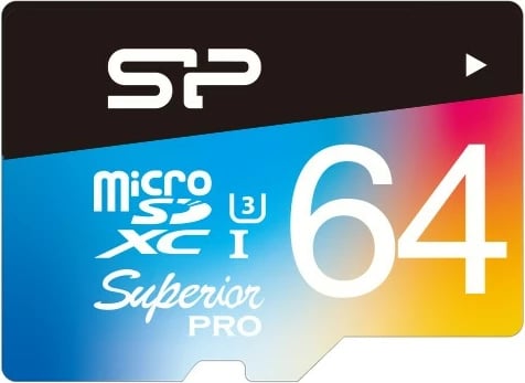 MicroSDXC kartelë Silicon Power Superior Pro 64GB, Class 10, UHS-III, shumëngjyrëshe