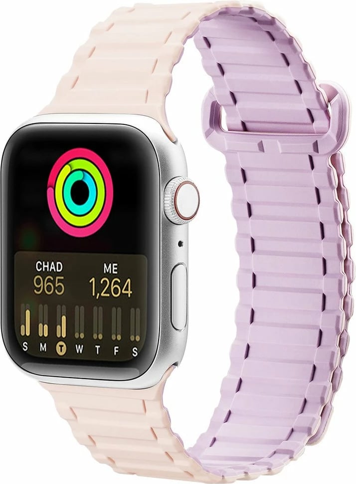 Rrip silikon Dux Ducis Armor për Apple Watch Ultra, SE, 9, 8, 7, 6, 5, 4, 3, 2, 1 (49, 45, 44, 42 mm), rozë-lejla