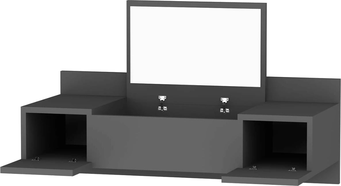 Tavolinë grimi Skye Decor, ngjyrë antracit, me pasqyrë