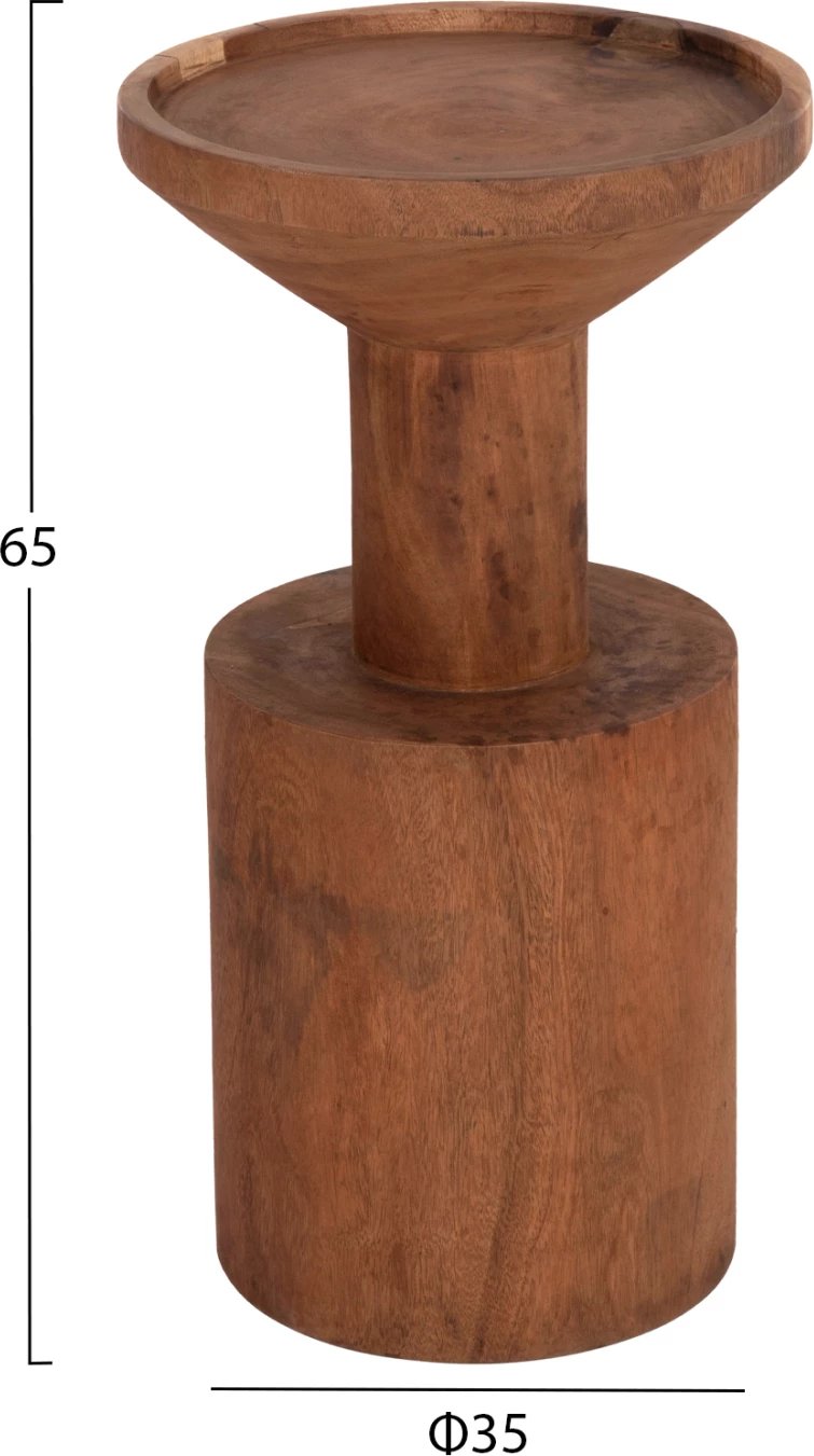 Tavolinë anësore BERMAL, dru suar i fortë, ngjyrë natyrale, FH9889.11, 35x65cm