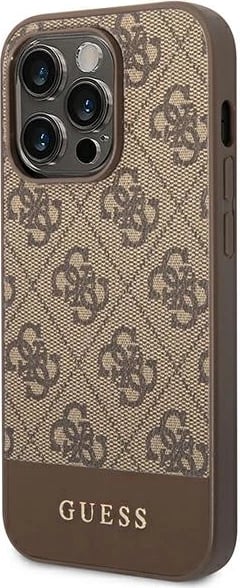 Mbështjellës Guess GUHCP14LG4GLBR për iPhone 14 Pro 6.1", hardcase, kafe