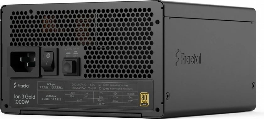 Furnizues energjie ATX, Fractal Design Ion 3 Gold FD-P-IA3G-100-EU, 1000W 80+ Gold, ATX 3.1, modular, PCIe Gen5 12V2×6, i zi