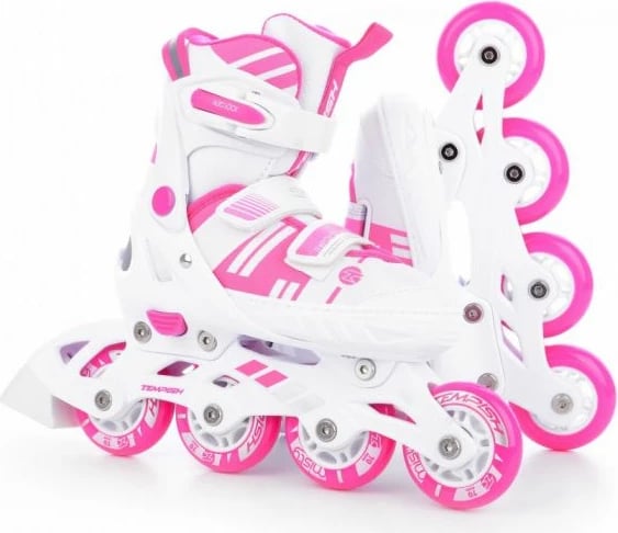 Rollera/Patina për vajza Tempish, të bardha dhe rozë