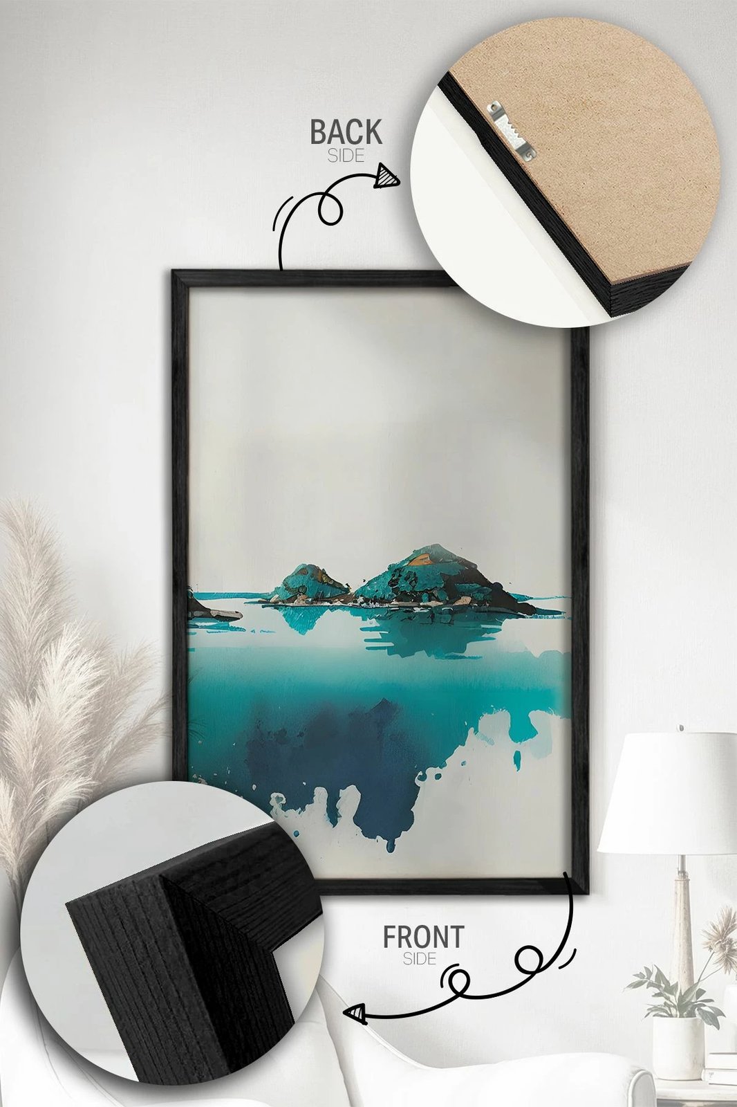 Pikturë dekorative me kornizë, set prej 3 copësh, Wallity, Ersy3Syhcrv50