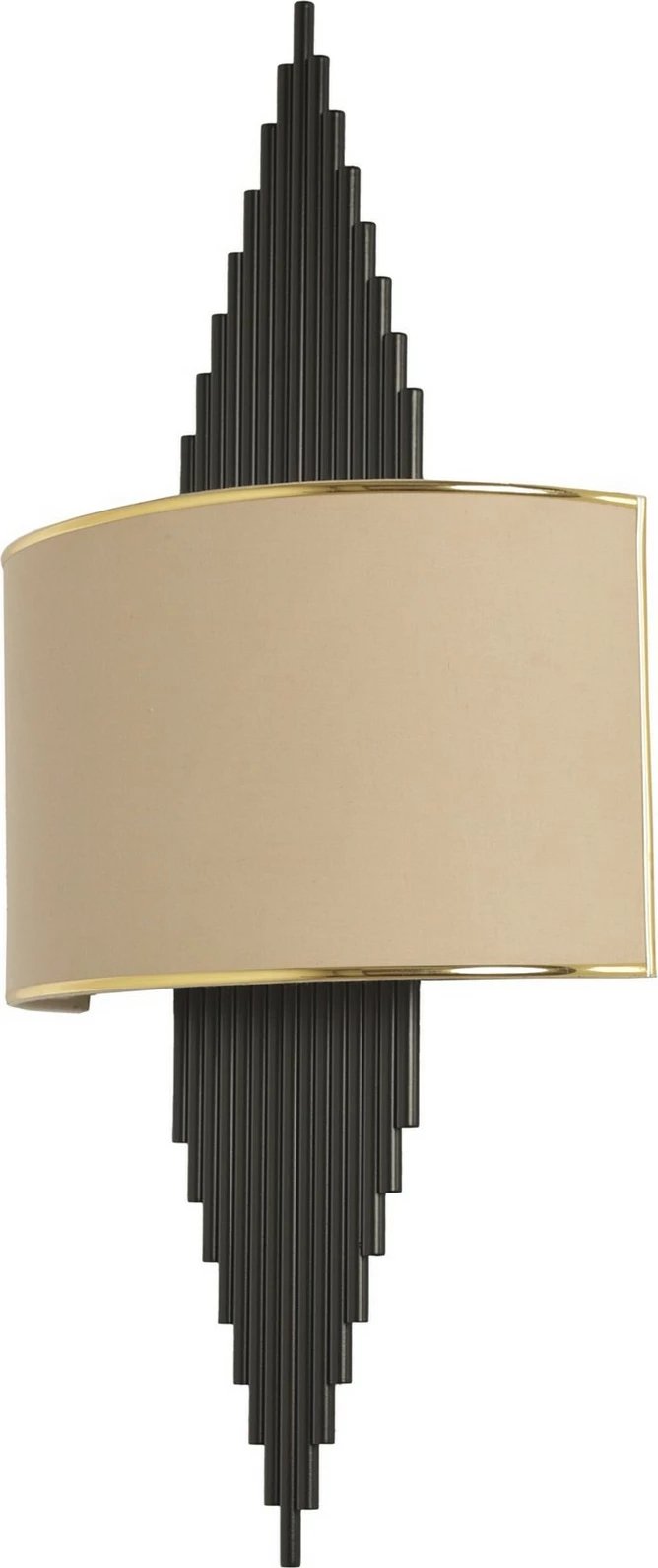 Llambë muri Opviq, Hande, ovale, e zezë dhe e artë, abazhuri aplik, 32x65cm