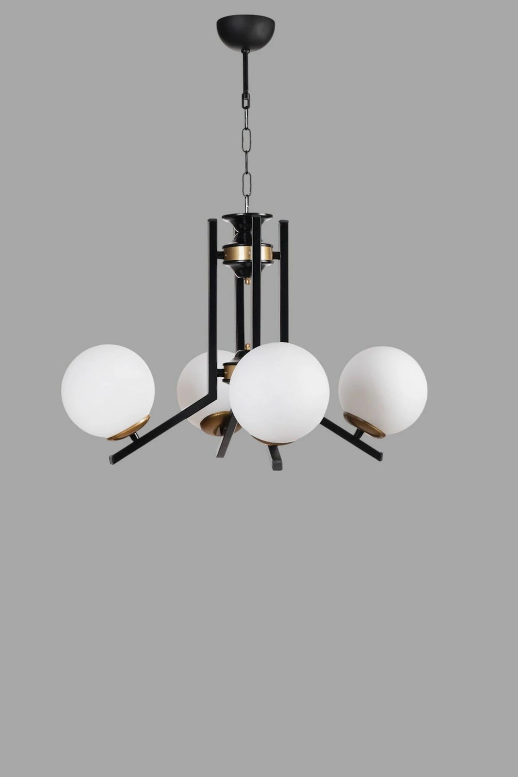 Llambadar Opviq, 8988-4, metal e xham, e bardhë dhe e zezë