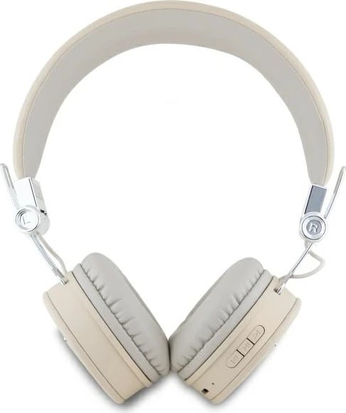 Kufje Bluetooth Guess Grained Classic Round Shape GUBH70PGTSPSE, Bezhe Kufje Bluetooth Guess Grained Classic Round Shape GUBH70PGTSPSE, Bezhe
