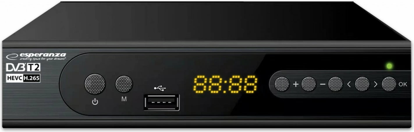 Dekoder digjital Esperanza EV106P DVB-T2 H.265/HEVC, i zi