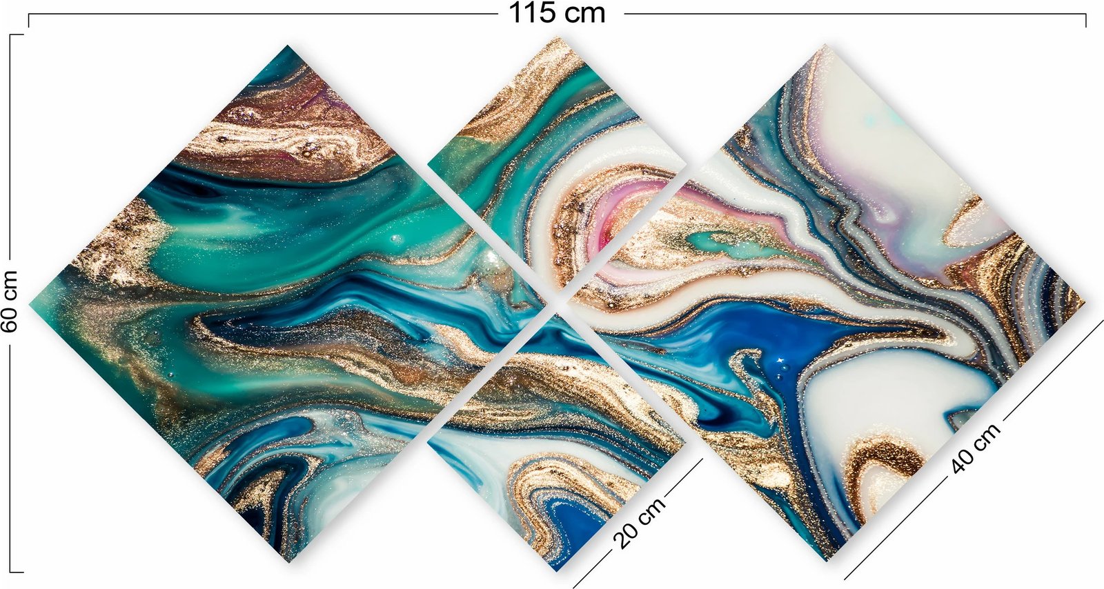 Pikturë dekorative MDF, 4 pjesë, Wallity, 4MDF1033479244