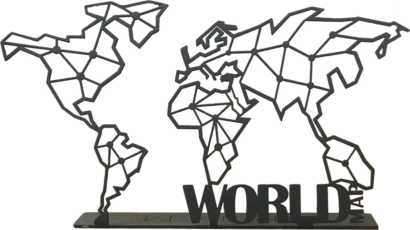 Objekt dekorativ Aberto Design, hartë bote, ngjyrë e zezë, 30x16cm