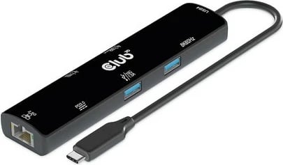 USB HUB Club3D 6in1, HDMI, 2xUSB-C, 2xUSB, LAN, 4K120Hz, PD100W, zi