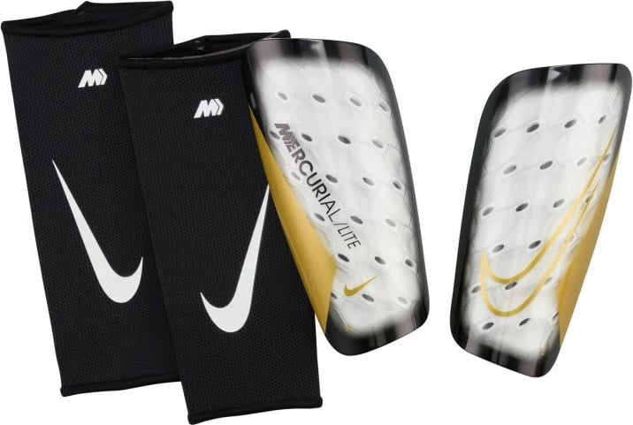 Mbrojtëse për këmbë për futboll Nike Mercurial Lite, të bardha e të zeza