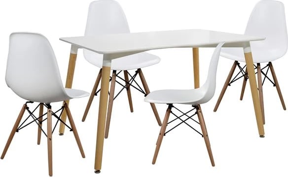 Set tavolinë ngrënieje 5 pjesë Tavolinë minimaliste 120x80 - Twist White FH10080.01