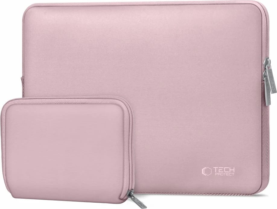 Kasë laptopi Tech-Protect NeoSlim 15-16", set me çantë për aksesorë, Rozë