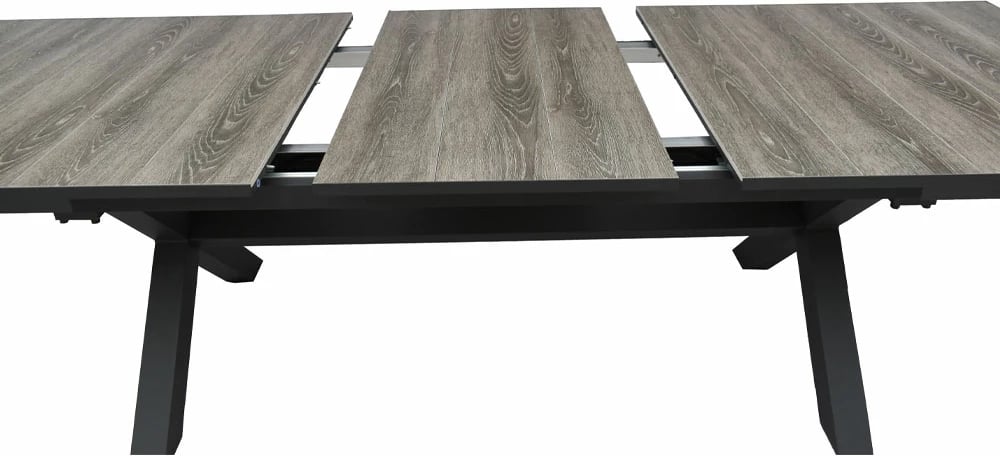 Tavolinë e zgjatshme Sorpresa, ngjyrë gri e errët, 202x101x77