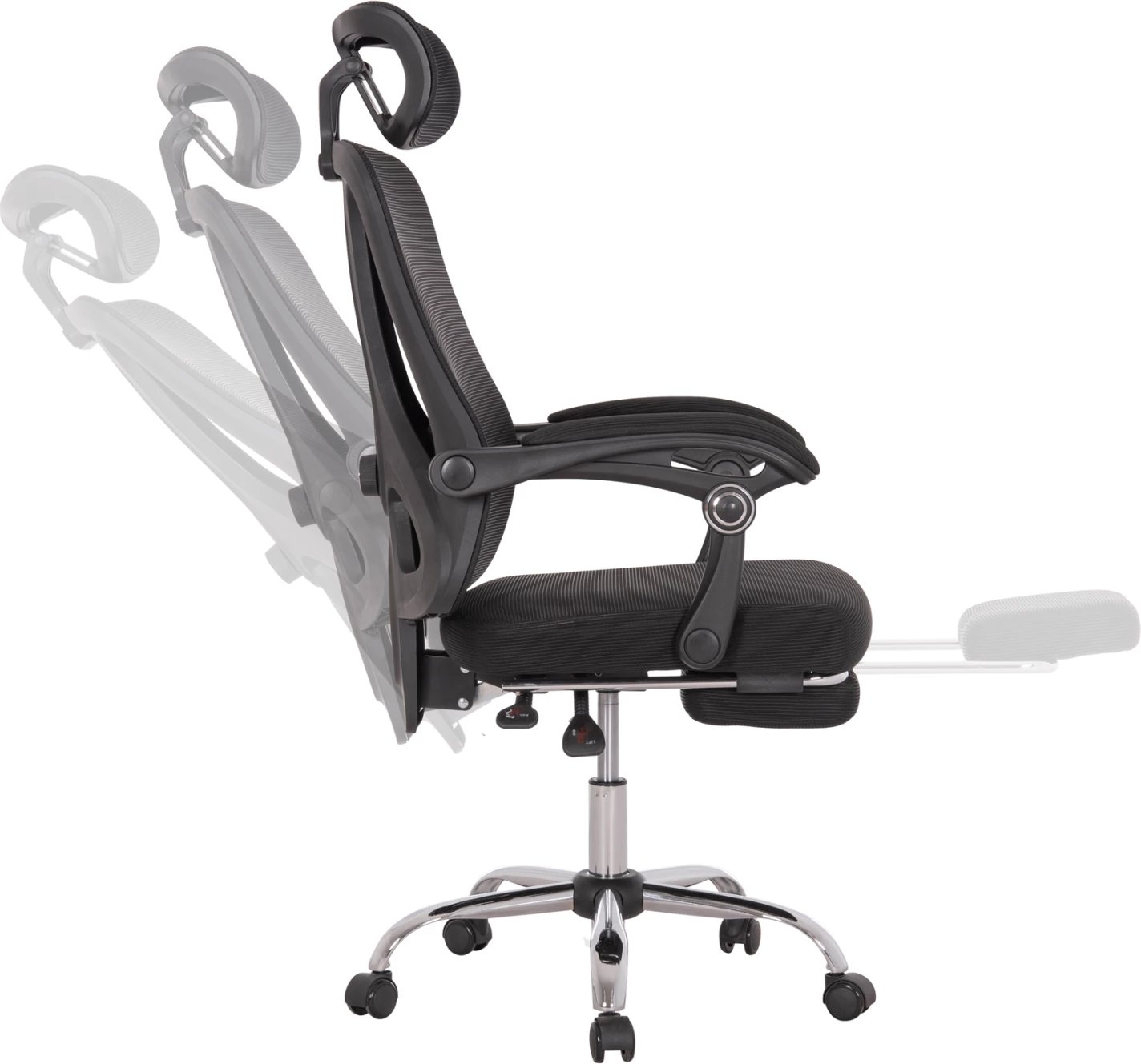 Karrige zyre BARNET, rrjetë e zezë, kornizë najloni, FH18258.01, 61x62x123cm