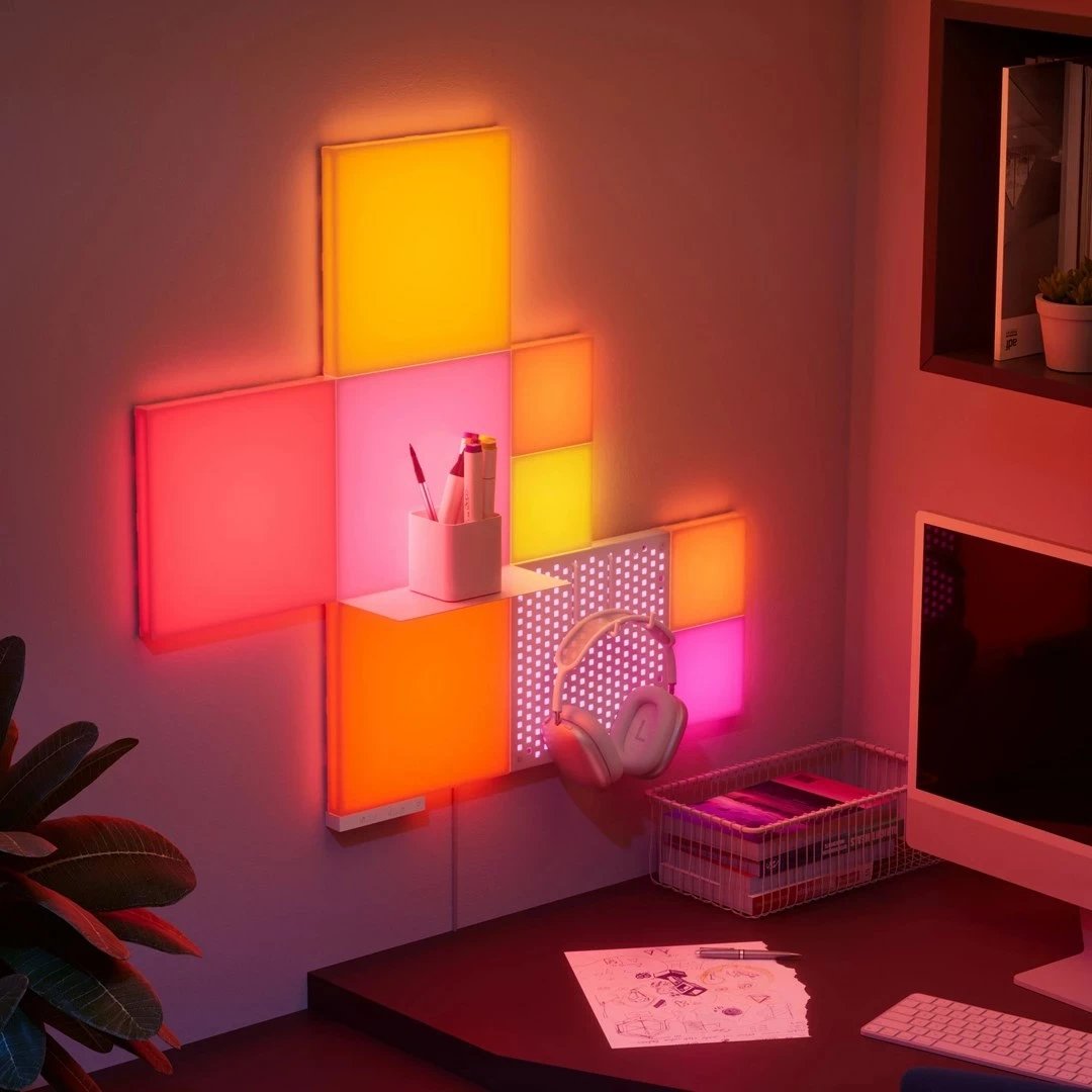 Panel LED Nanoleaf N8100K02-10CB, katror, set prej 10 copë