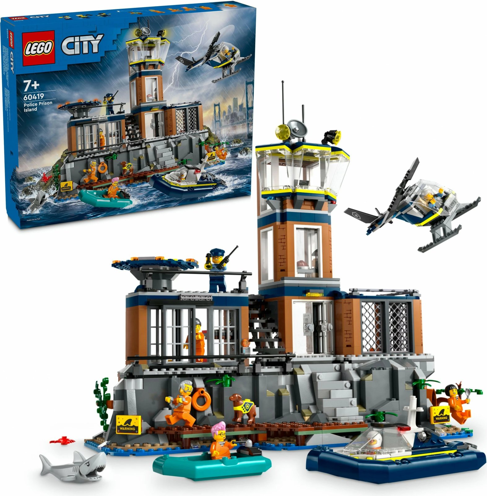 Set ndërtimi LEGO Police Prison Island 60419, 980 pjesë, shumëngjyrësh