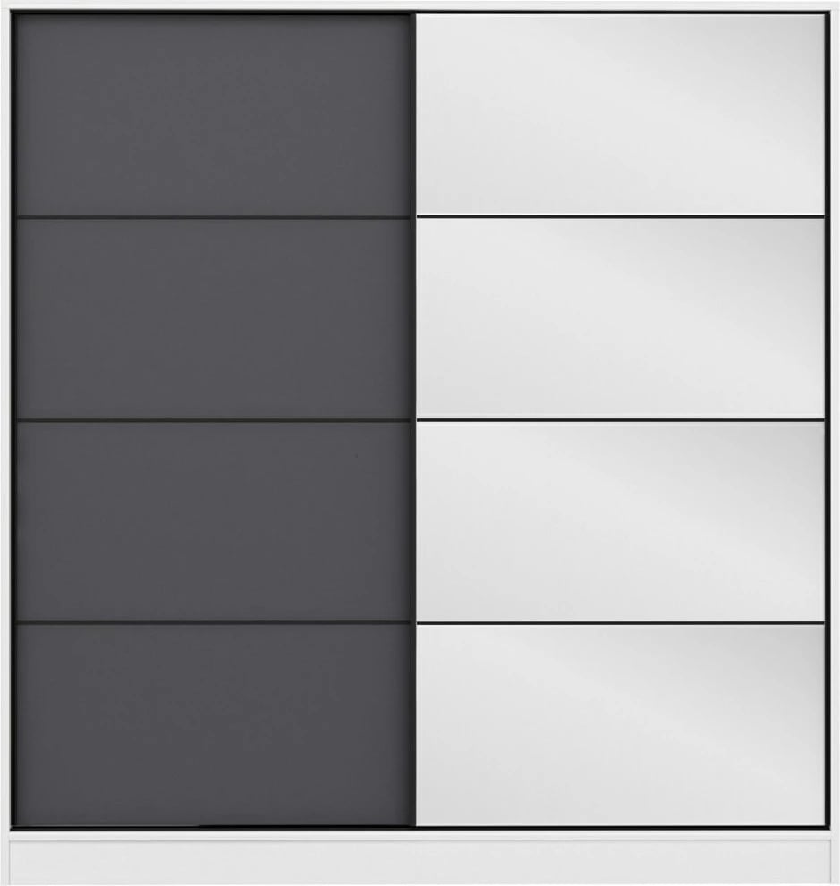 Dollap garderobe Skye Decor, ngjyrë e bardhë dhe antracit, Kale - 3163